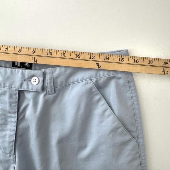 Adidas Women’s Sz 10 Blue Ankle Cropped Casual Performance Pants Cotton Stretch - Picture 7 of 11